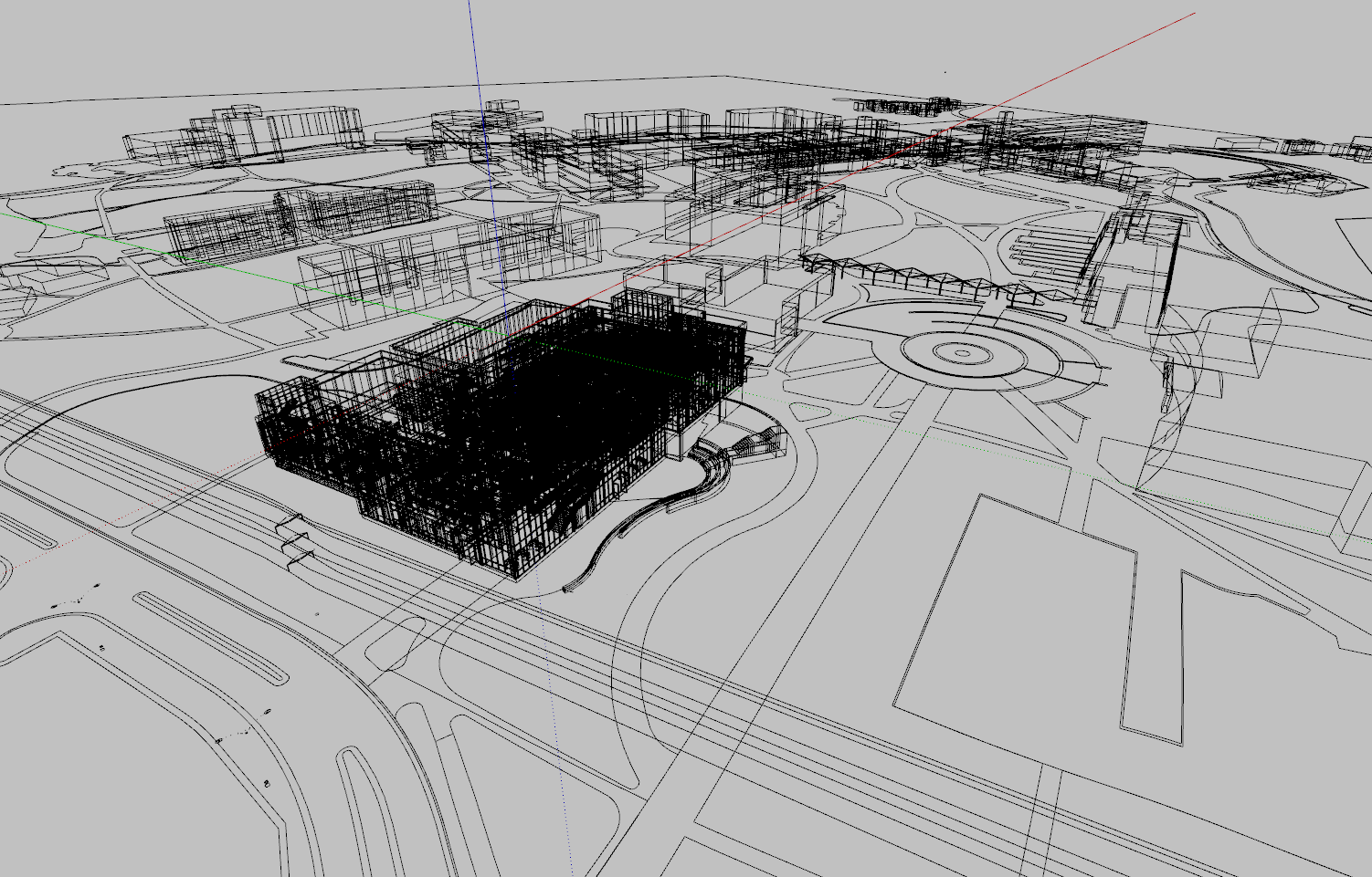 images of a wireframe building